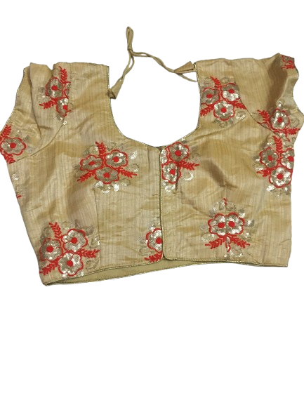 Raw Silk Gold Designer Blouse 103